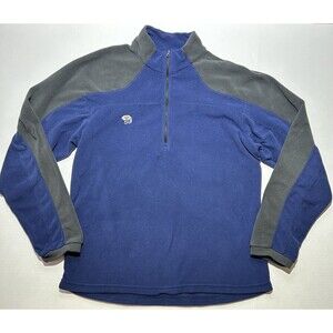 Mountain Hardwear Jacket Men XL Blue Gray Fleece 1/4 Zip Pullover Hiking Camping